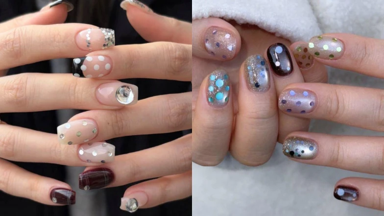 2026美甲推薦「亮片美甲」：圓點亮片、小花亮片…20款範本示範，指尖一動就自帶光！