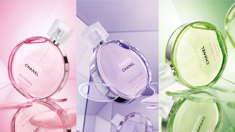 愛情是…因一抹香氣而想起對方，不禁幸福微笑！抓住愛的契機，享受被愛的幸運，情人節與香奈兒CHANCE香氛、藍色BLEU淡香水再次邂逅愛情