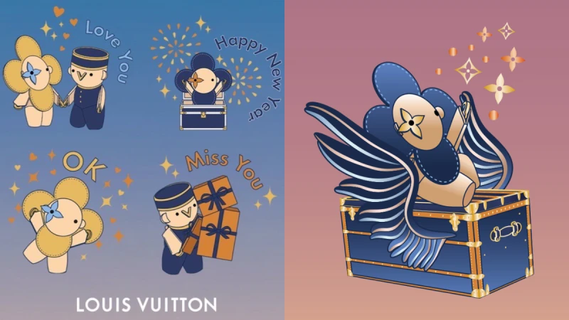 路易威登聖誕貼圖免費下載！用LV吉祥物Vivienne送祝福，還能寫天燈賀卡超暖心！