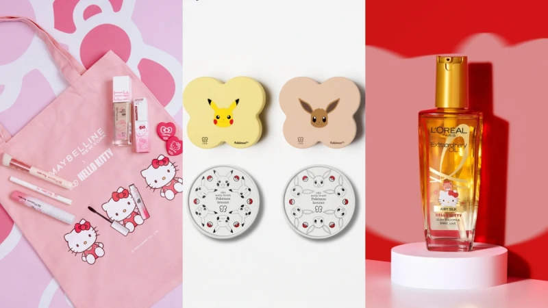 2025秋冬美妝聯名!巴黎萊雅與媚比琳都愛 Hello Kitty、uka 找上寶可夢