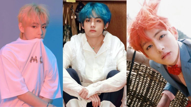 BTS V 金泰亨經典髮色整理！霧感紫棕、淡金米色、海王紅…8款男生染髮範本一次看