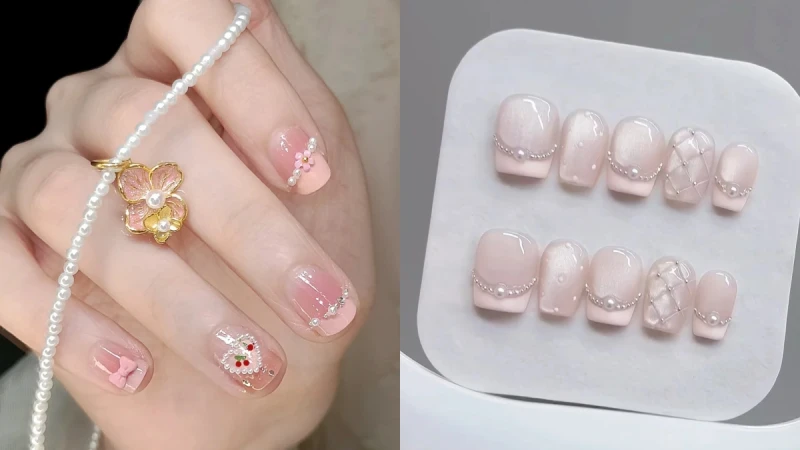 2026 美甲推薦「珍珠項鍊美甲」 25款範本公開，輕奢優雅風格一次看