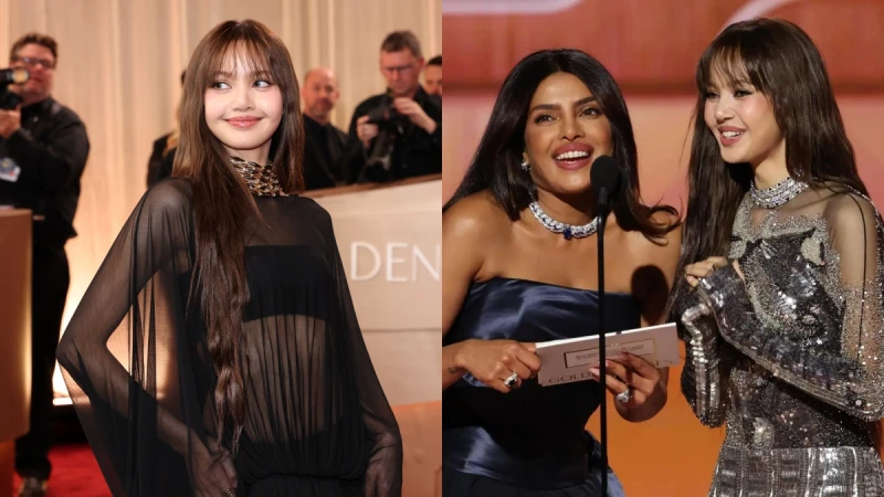 2026金球獎Lisa的2套造型美翻了！紅毯上的透視黑紗、頒獎的超閃銀色禮服完全零失手！
