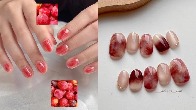 2026美甲推薦「莓果色美甲」25款範本！蔓越莓、藍莓、樹莓超顯白，從成熟優雅到青春活力的必收清單